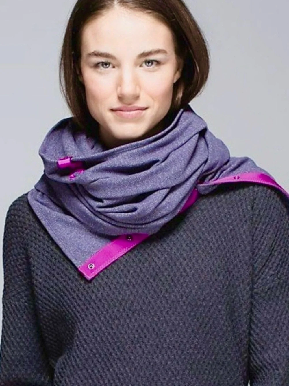 lululemon athletica Purple Wrap Scarf with Pink Trim